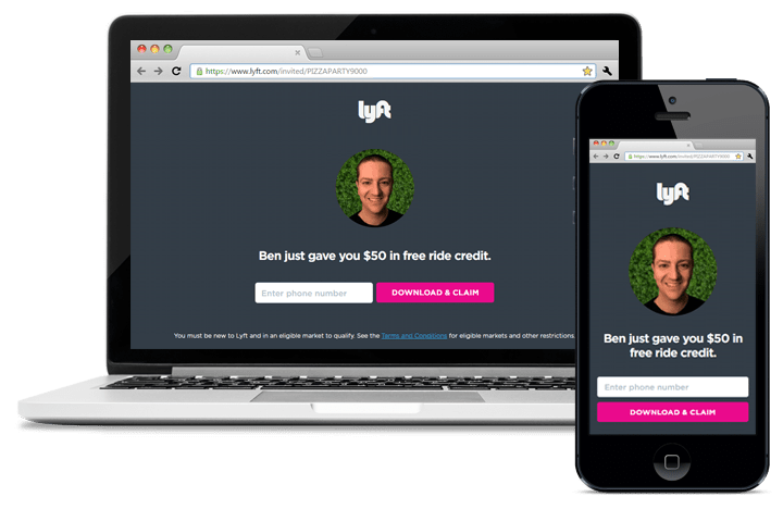 Lyft offers a seamless web to mobile experience