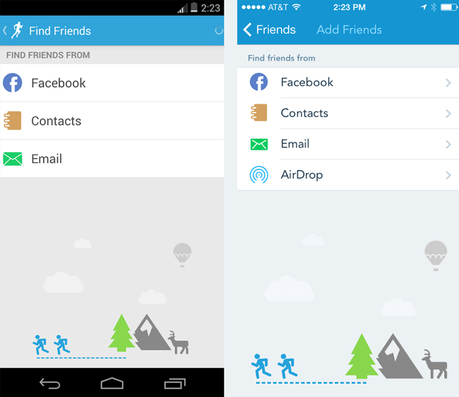 RunKeeper allows social sharing