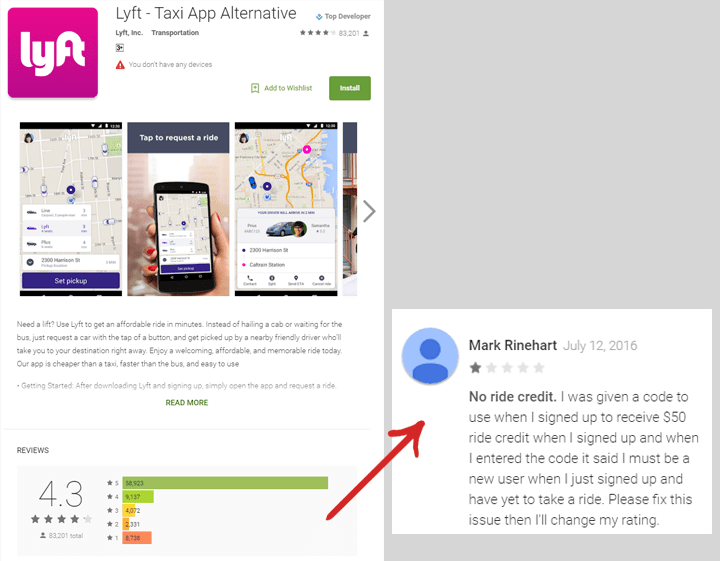 Lyft mobile referrals