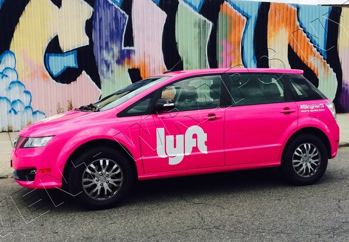 car wrap promotion used by Lyft