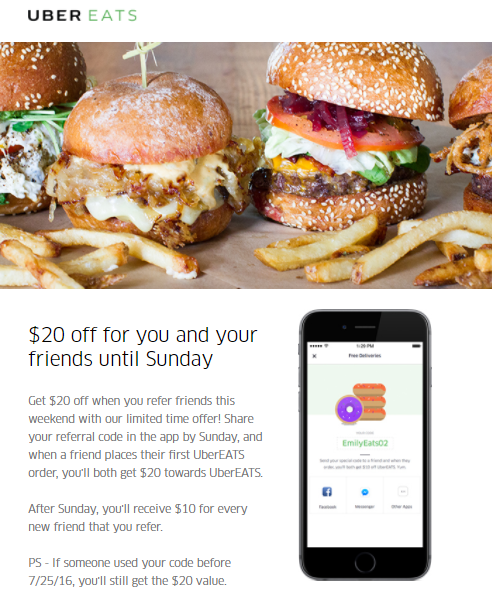 Uber Eats Referral campaign
